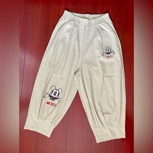 Mickey Mouse Kids Cream Linen Pants